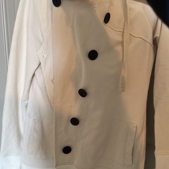 Brooklyn industries button up cream hoodie, size medium - Picture 3 of 4
